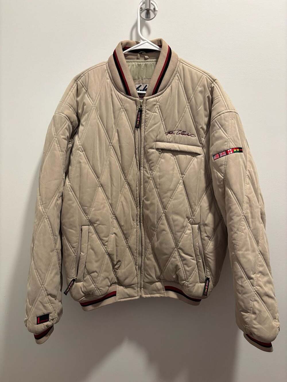Vintage FUBU Limited Edition Quilted Bomber Jacket with International Flag